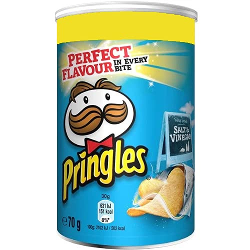 Pringles Salt and Vinegar Potato, Pack of 12 x 70 g