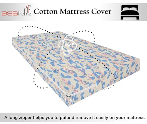 Image of VAS COLLECTIONS Cotton Feel Ultra Soft Mattress Protector Single Bed, 72x36 Inches | Breathable - Hypoallergenic Fitted Bed Protector /Mattresses Cover (72 inchx36 inch - Single, Sky Blue)