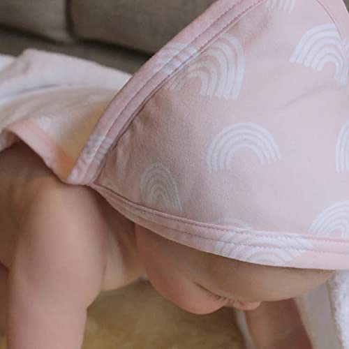 2PK Bubba Blue Bamboo 6.75x75cm Nordic Hooded Towel Baby 0-12m Dusty Berry/Rose - Image 4