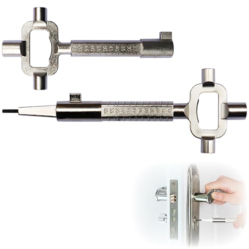 2er-Pack Universal ArchitektenschlüSsel,Lang Und Kurz BauschlüSsel,Zinkdruckguss Bauknochen,Mit Messskala,Passend FüR BauschlüSsel,UniversalschlüSsel FüR ZimmertüRen,TüRöFfnungswerkzeug.