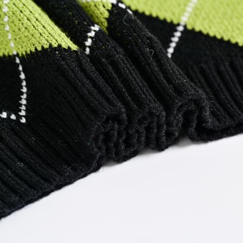 Image of Women's Sweater Vest,Y2K Sleeveless Pattern Preppy Style Knitted Crop Tank Top for Girl