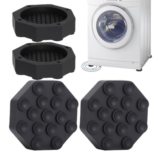 Almohadillas antivibración, soportes para pies de lavadora, alfombrilla amortiguadora, pedestal antideslizante, 4 piezas, ideal para proteger suelos debajo de lavadora, secadora y cinta de correr