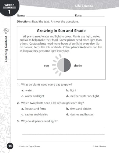 Shell Education 006340 180 Days: Science, Earth And Space Science For 2Nd Grade Practice Workbook thumb #4
