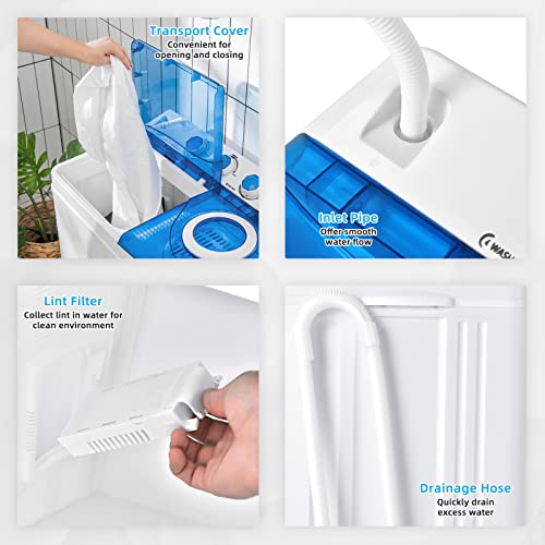 Giantex Portable Washing Machine, 2 In 1 Washer And Spinner Combo, 26Lbs Capacity 18 Lbs Washing 8 Lbs Spinning, W/Timer Control, Built-In Drain Pump #TOP5