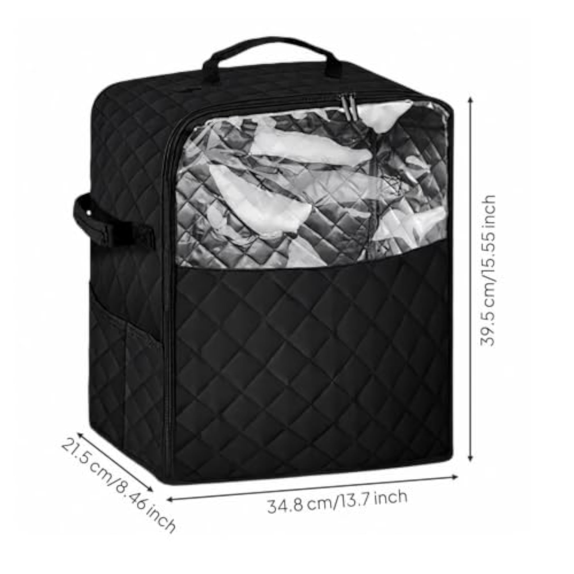 Quilted Stand Mixer Cover with Pockets, Zippered Front Opening