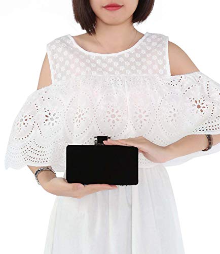 Selighting Elegant Velvet Clutch Evening Bags For Women Formal Wedding Party Clutch Purse Prom Cocktail Handbags Black #TOP2