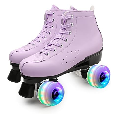 Chiximaxu Womens Quad Roller Skates Outdoor Indoor Beginner Skating Shoes for Youth and Adults Purple 39 Cover