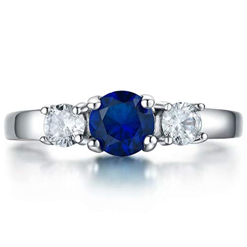 AILAAILA Birthstone Rings for Kids Girls Birthday Gifts Stainless Steel Jewelry Sapphire Rings for Women Teens Little Girls Mother Daughters September Size 4