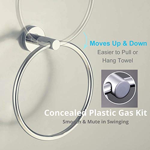Stainless Steel Towel Holder, Bathroom Towel Ring, Wall Mount Hanging Towel Hanger Bath Accessories, Contemporary Round Style/Shape Hand Kitchen Towel Holder #TOP3