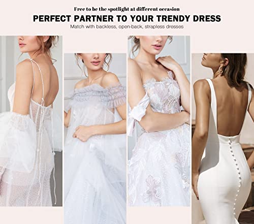Wekofi Women'S Backless Strapless Full Figure Clear Back Adhesive Underwire Padded Bra thumb #6