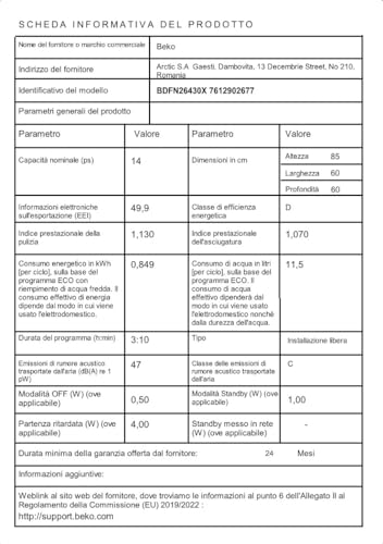 Foto Lave-vaisselle BEKO BDFN26430X 60 cm 4