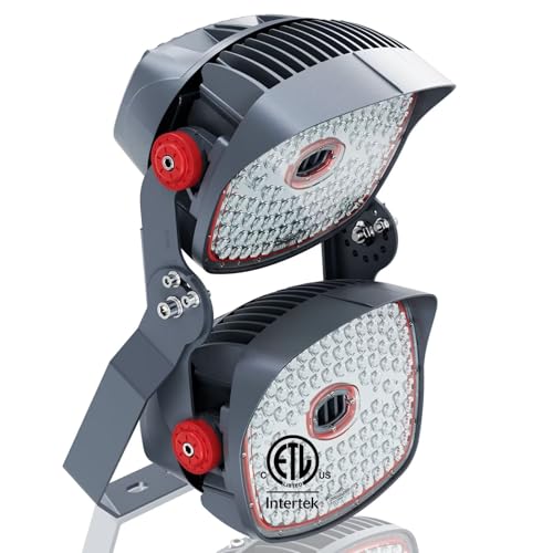 Junbpaw 600W LED Stadium Light Outdoor, 15° Beam Angle 96000 LM,160LM/W High Efficiency Chips, 5000K Daylight Super Bright Commercial Area Lighting, IP67 Waterproof Lights for Sports Fields