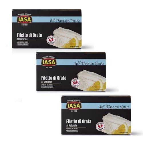 Iasa® | Filetto Orata al Naturale Sapore Tipico Cucina Mediterranea | Piatto Pronto Orata Delicata e Leggera Lavorata dal Fresco - 3 x 145 Gr Netto