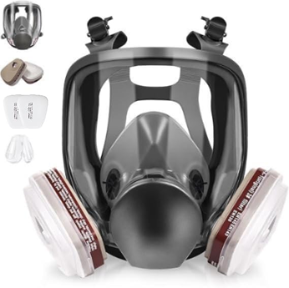 Divik Reusable Full Face Mask Respirator - Silicone Face Seal, Dust Mask for Painting, sanding woodworking, Welding, Chemical Handling & Construction - All Work Uses in Daily Life (1Pcs)-image-44