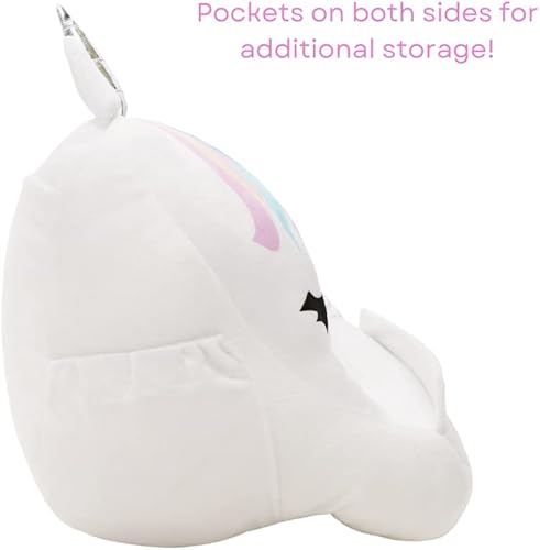 Miniatura 5 de CLUB LIBBY LU Soporte de almohada de unicornio de felpa para niños, soporte de almohada para niñas, soporte de tableta de viaje y hogar