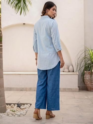 Image of TOPLOT Embroidery Cotton Kurta Set for Woman || Co ord Set for Women Stylish (5239)