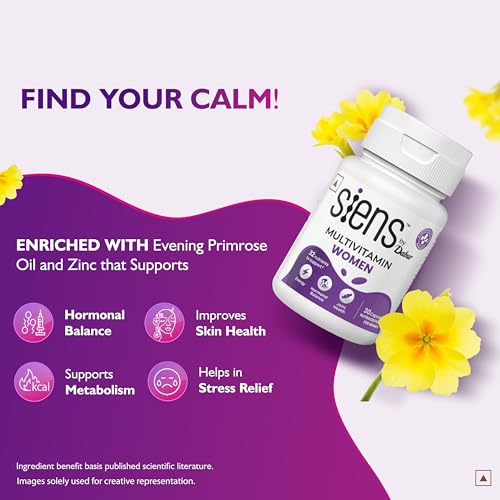 Image of Siens By Dabur Multivitamin for Women-30 capsules | 32 nutrients to support Overall Health, Energy, Hormonal balance & Joint Health, 1 count (Pack of 2)