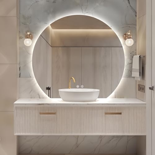 Niccy 32-Inch Half Moon LED Bathroom Mirror