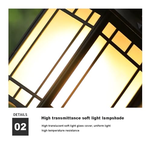 Lámpara de Pared Moderna e Impermeable - Luz Exterior Minimalista de Estilo Europeo para balcón, Patio y Pasillo. Diseño Sencillo. Ideal para pasillos Chinos y Jardines.