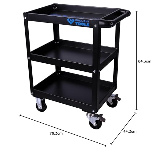 KS Tools TOOLS Service-Wagen [Powered by KS TOOLS] BT150900 Werkstatt Service-Wagen Schwarz 76, 3 x 44, 3 x 84, 3 cm (B x T x H)