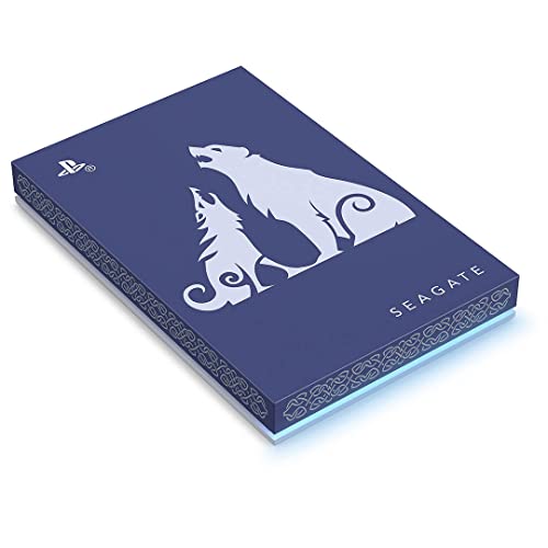 Image of Seagate God of War Ragnarok Limited Edition Game Drive 2TB External Hard Drive - USB 3.0, ICY Blue LED Lighting, Officially-Licensed for PlayStation Consoles (STLV2000200)