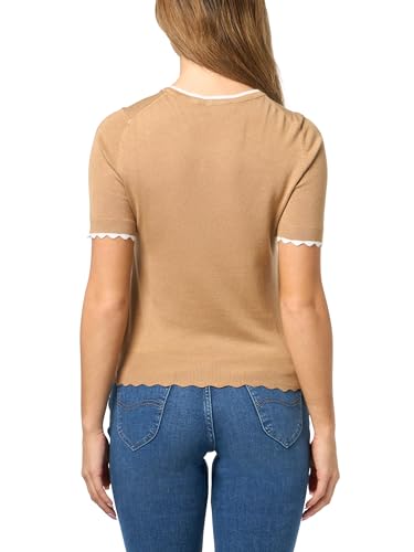 Image of Nautica Women's Crew Neck Solid Short Sleeve Sweater