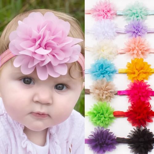 20 Pcs Baby Girls Headbands,Baby Chiffon Flower Headbands for Baby Infants Toddlers and Kids,Random Color4