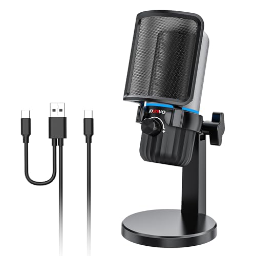 JOUNIVO USB Microphone for PC, Computer Microphone for Gaming and Podcast, Gaming Mic with Noise...