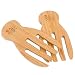 Dan&Co Ensemble de couverts à salade en bambou | Grande pince de service en bois | Griffes de serveur en bois I Ustensiles durables en bambou respectueux de l'environnement I servir la salade