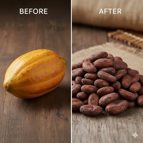 Image of Kerala Coco Premium Raw Cocoa Beans, 1 kg Pack, Natural Baking Chocolate for Homemade Chocolate Making, Nibs Preparation | Fermented and sundried