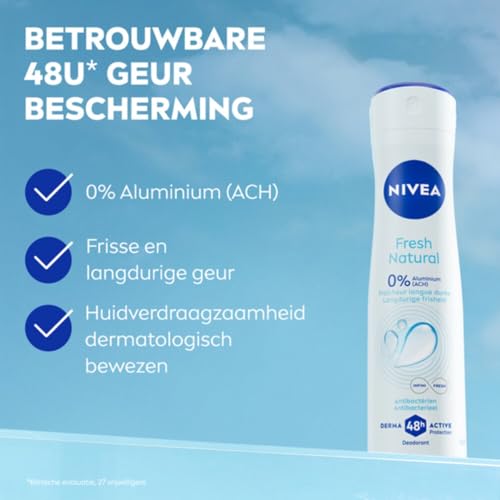 Nivea Fresh Natural 48u Deodorant Spray – 6 x 150 ml - View 5