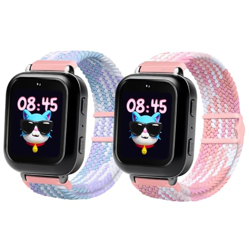 LYSANDRA 2 Pack Nylon Bands Compatible with Bark Watch 1.5 Inches Breathable Nylon Watch Bands with Adjustable Easy Buckle (2 Pack-2)