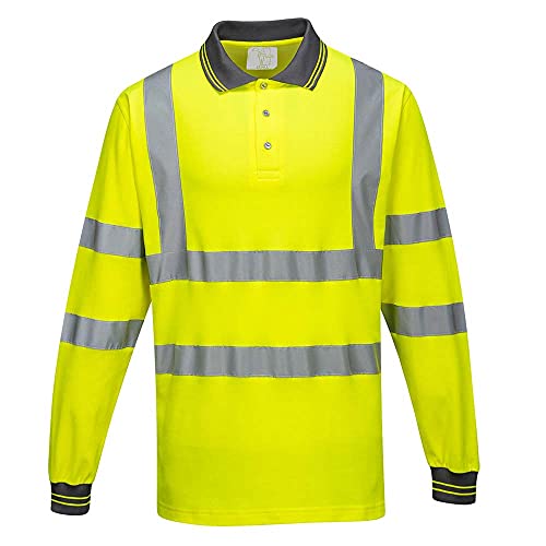 Portwest S271YERM Cotton Comfort Polo L/S, Medium, Yellow