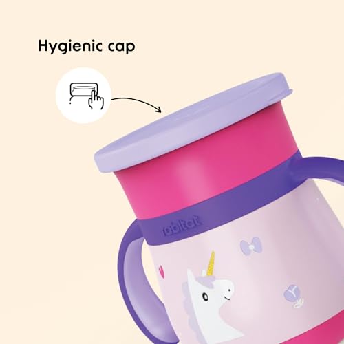 Image of rabitat Sip Around Stainless Steel Sipper 390ml | 2 Years Brand Warranty | Leak Proof | BPA Free | Sippy Cup for Kids with Soft Silicone Rim | Ergonomic Design, Uni Pop
