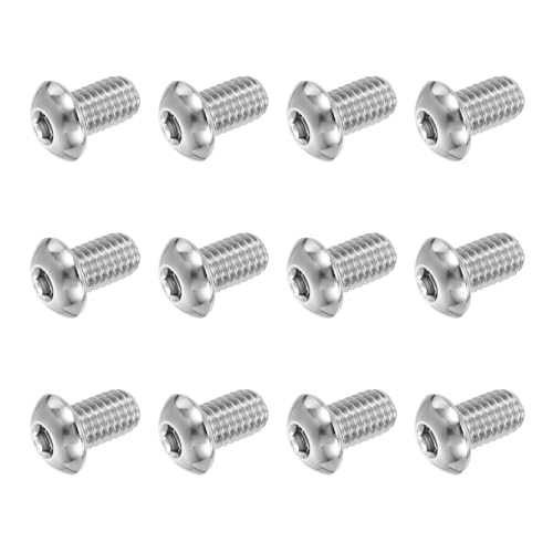 PATIKIL Button Head Socket Cap Screws, 12 PCS 3/8-16 UNC x 5/8 Inch 304 Stainless Steel Hex Drive Fully Thread Machine Bolts Screw for Furniture Water Pump Light Fixture, Silver