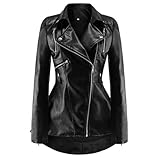 Guía de tallas: nuestras chaquetas de cuero para mujer tienen un ajuste delgado y pueden ser pequeñas. Si estás entre tallas o planeas usar capas, considera una talla más grande.