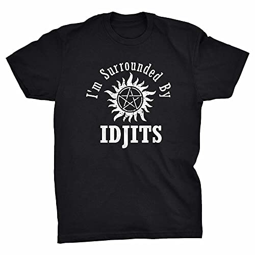 Image of Supernatural Idjits Bobby Singer T-Shirt Funny Vintage Gift for Men Women, Black, Medium