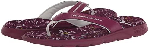 Under Armour Women's Ignite Marbella Graphic Flip Flop, (601) Charged Cherry/Charged Cherry/White, 9 | Image 6