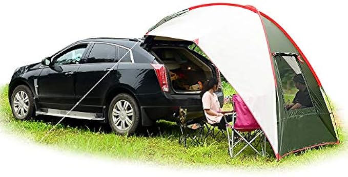 Car Tail Tent Awning Sun Shelter Trailer Tent Carport Tent Portable Tent Waterproof Auto Canopy Camper Trailer Tent Outdoor Equipment Camping car Tent for Beach, SUV, MPV, Hatchback, Minivan, Sedan,