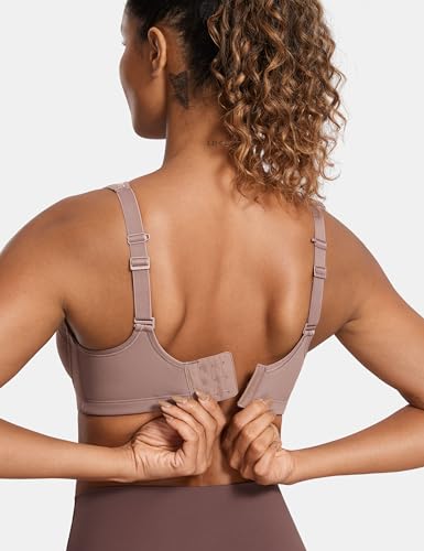 SYROKAN Women's High Impact Removable Pads Sports Bra Underwire Full Coverage Support Workout Running Bra3