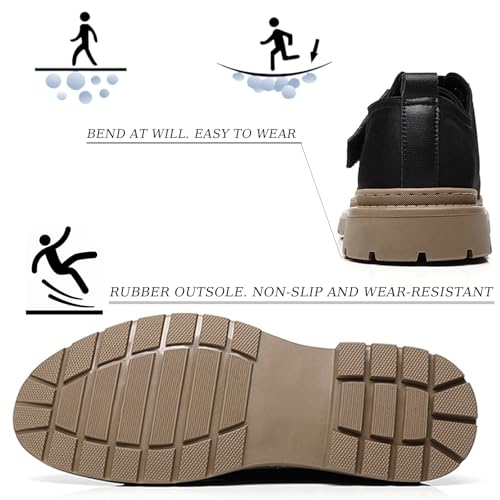 Men's Lightweight Fashion Flat Loafers Casual Canvas Soft Sole Non-Slip Adjustable Hook and Loop Walking Shoes Business Classic Formal School4