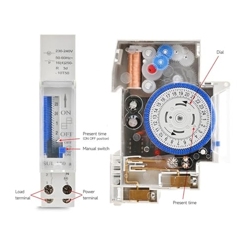 Programmateur mécanique SUL180A 16A avec batterie de secours rail DIN - 5