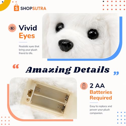 Image of Interactive Plush Toy Dog with Walking Movement, Sound Function and Tail Motion