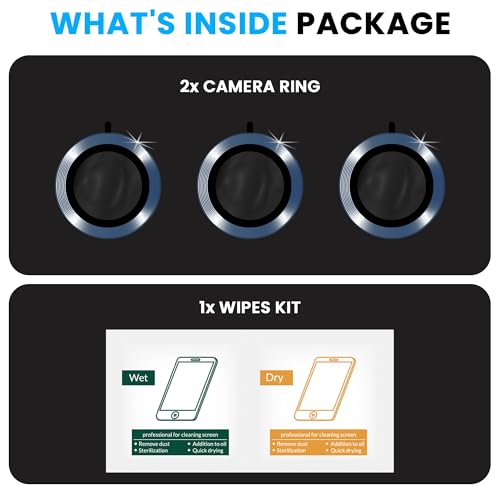 Image of ArmourPro Premium Camera Lens Protector Tempered Glass Compatible For iPhone 17 Pro Max Tough HD Individual Aluminum Alloy Rings 9H Camera Cover, Scratch-Resistant,Camera Lens Protection| Blue