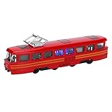 Tomanbery Dekoration Mehrfarbige Simulation Auto Modell Auto Spielzeug für über 3 Jahre alte Kinder(Modern Tram red)