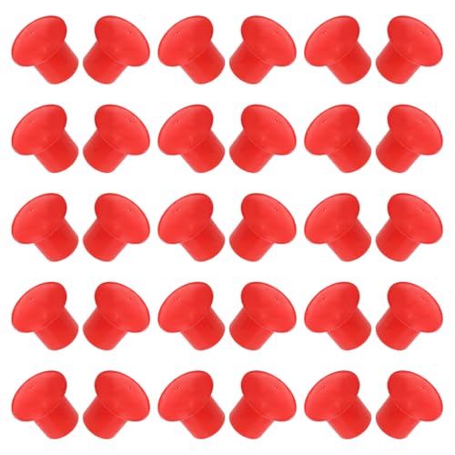 Tapas para obras de construcción: protectores de varillas de 35 mm en plástico rojo, 30 ud