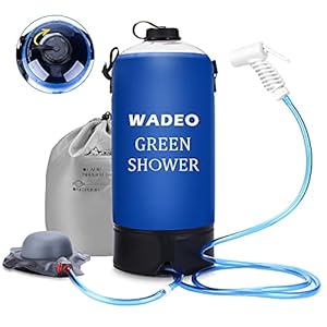 WADEO Campingdusche mit Pumpe, Druckdusche Dusche Tasche Reisedusche 11 Liter mit Duschkopf tragbare und Abnehmbarem…