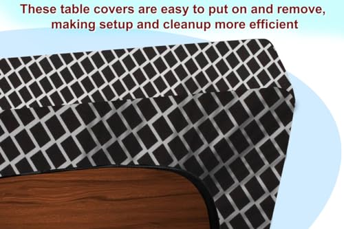 Image of The Furnishing Tree Elastic Rectangular Center Tpoy Table Cover WxL 24x48 in Inches Polyester Check Grey