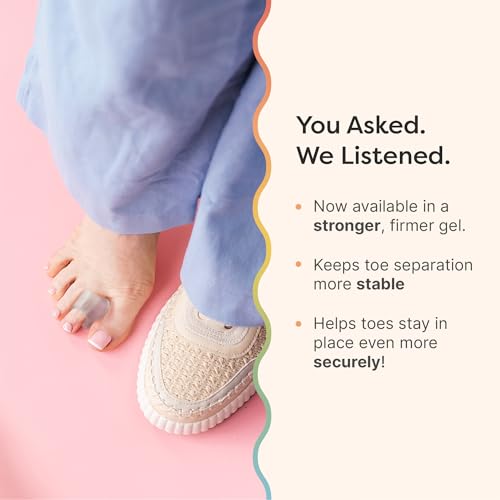 zentoes gel toe separators for overlapping toes bunions big toe alignment corrector and spacer - 4 pack firm frosted clear