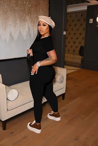 HBQ Women 2 Piece Outfits Sweatsuits Track Suits Crop Tops Biker Long Pants Workout Jogger Sets4